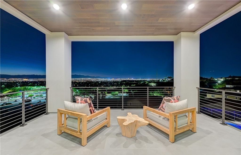 The Home in Henderson, a brand new construction features an open floor plan with modern finishes boasting unobstructed Vegas Strip and mountain views is now available for sale. This home located at 2281 Laughing Water Way, Henderson, Nevada