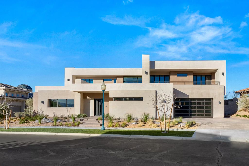 The Home in Henderson, an impressive modern estate with multiple entertaining spaces offering views of the surrounding mountains and serene desertscape is now available for sale. This home located at 1595 Villa Rica Dr, Henderson, Nevada