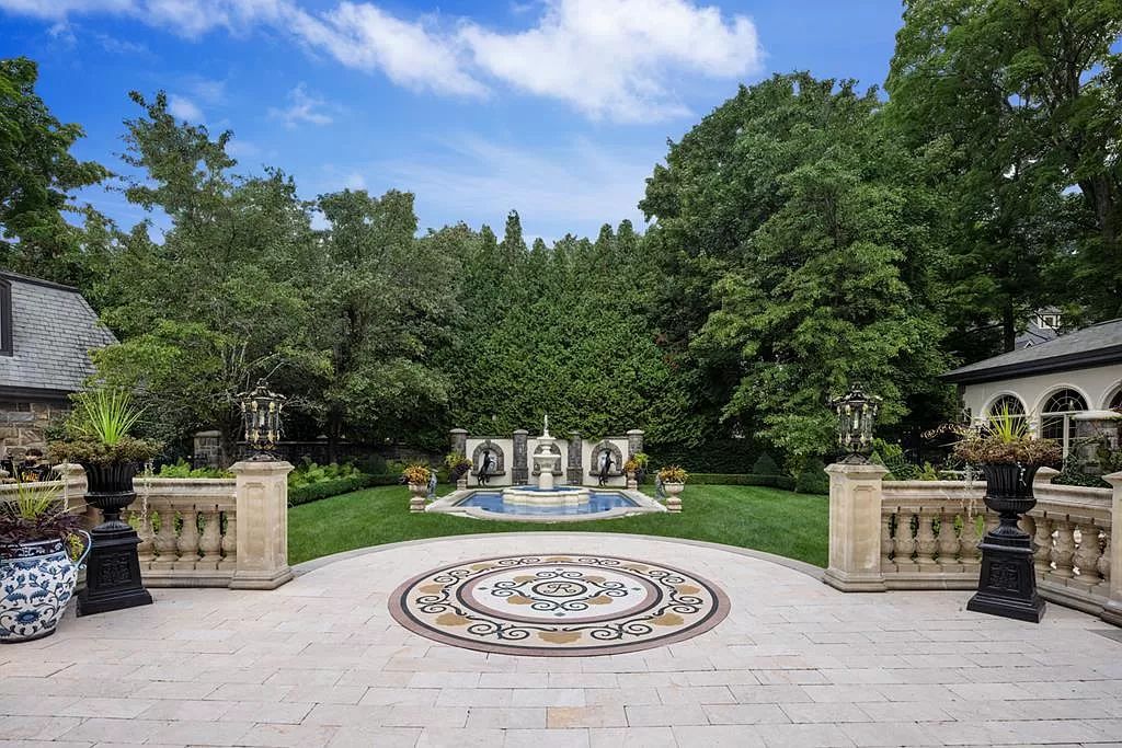 The Mansion in Saratoga Springs, a quintessential estate includes custom materials & selections such as 23 marble medallions inlaid on the marble floors, fresco in the foyer, Sherle Wagner sinks, Schonbek chandeliers is now available for sale. This home located at 637 N Broadway, Saratoga Springs, New York
