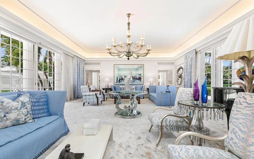 The Home in Palm Beach, a spectacular oceanfront estate with approximately 200 feet of ocean frontage offering beautiful sweeping views from nearly all primary rooms is now available for sale. This home located at 101 Jungle Rd, Palm Beach, Florida