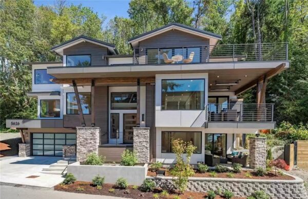 Be the Stunning Display of Luxury Details and Serene Sunset Panorama in Seattle, this Newly-built and Modern Estate Hits Market for $3.575M