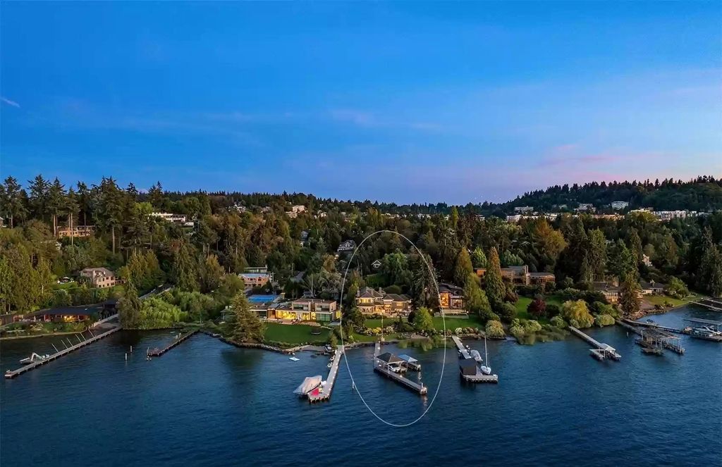 The Estate in Mercer Island is a luxurious home with panorama of views of both the Seattle & Bellevue skylines, now available for sale. This home located at 7838 SE 22nd Place, Mercer Island, Washington