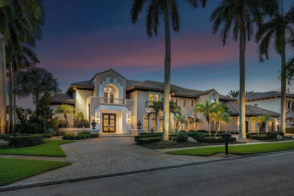 The Home in Boca Raton, a Custom Palm Beach inspired estate with large circular driveway and a large pool and spa all overlooking the breathtaking lakes and fairways of St Andrews Country Club is now available for sale. This home located at 17037 Brookwood Dr, Boca Raton, Florida