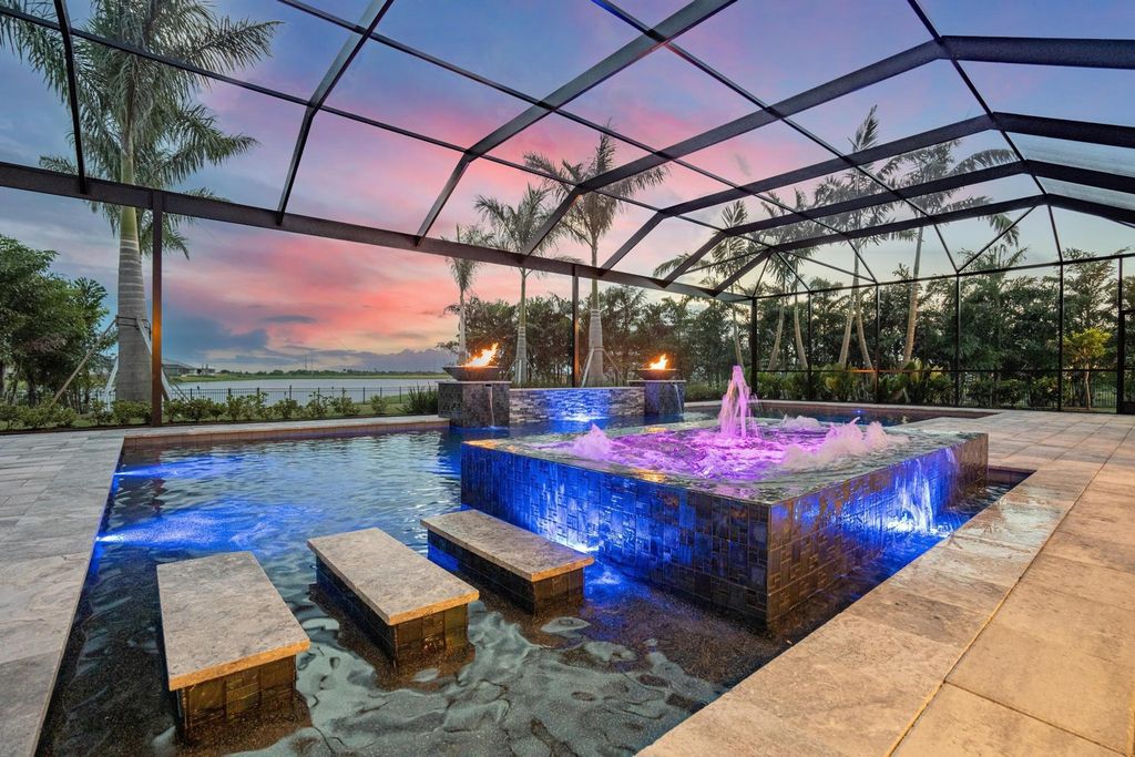 The Home in Rockledge, a lavish lakefront estate has a spacious family room, a fountain saltwater pool, spa, a gorgeous quartz island kitchen, an outdoor kitchen is now available for sale. This home located at 4574 Milost Dr, Rockledge, Florida