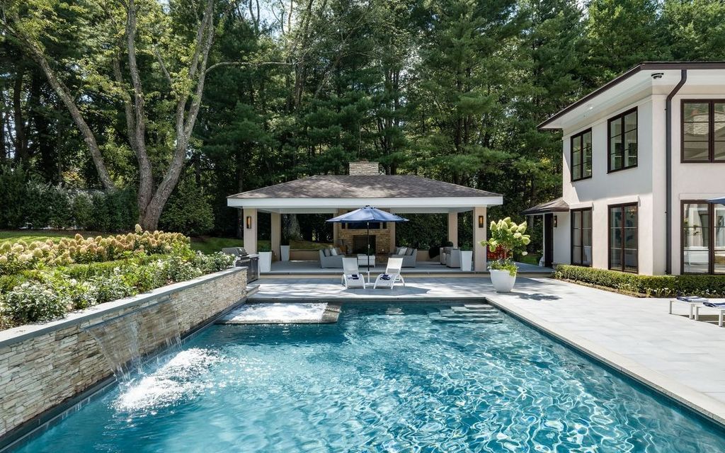The Home in Greenwich is designed for seamless indoor/outdoor entertaining with resort-style amenities, now available for sale. This home located at 7 Dwight Ln, Greenwich, Connecticut