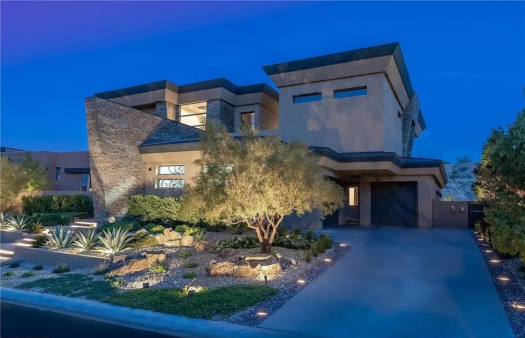 The Home in Henderson, an meticulously crafted masterpiece designed by Richard Luke Architects including a massive formal dining room, a great room communicates seamlessly with the private rear grounds, a solar-heated swimming pool, and more is now available for sale. This home located at 43 Drifting Shadow Way, Las Vegas, Nevada