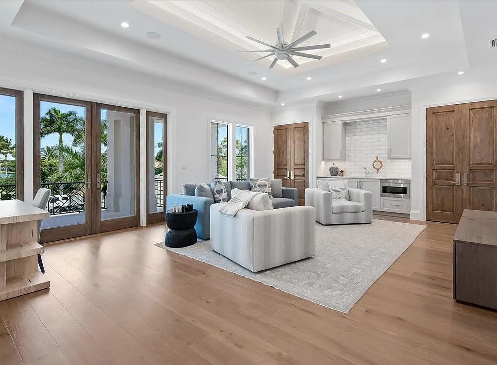 The Estate in Naples, a distinctive home with grand indoor-outdoor living spaces offering exquisite custom design elements for an ultra-comfortable modern lifestyle is now available for sale. This home located at 142 Eugenia Dr, Naples, Florida
