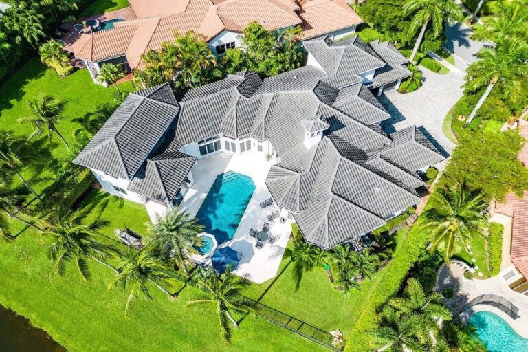 Spectacular Lakefront Home in Boca Raton with A Resort Style Pool and Fabulous Amenities Offering at $5.295 Million