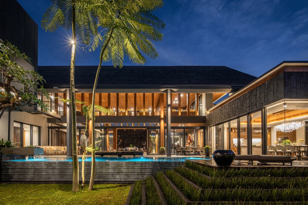 The Alia Residence with Modern Tropical Style in Indonesia by Axial Studio