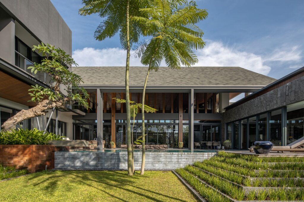 The Alia Residence with Modern Tropical Style in Indonesia by Axial Studio