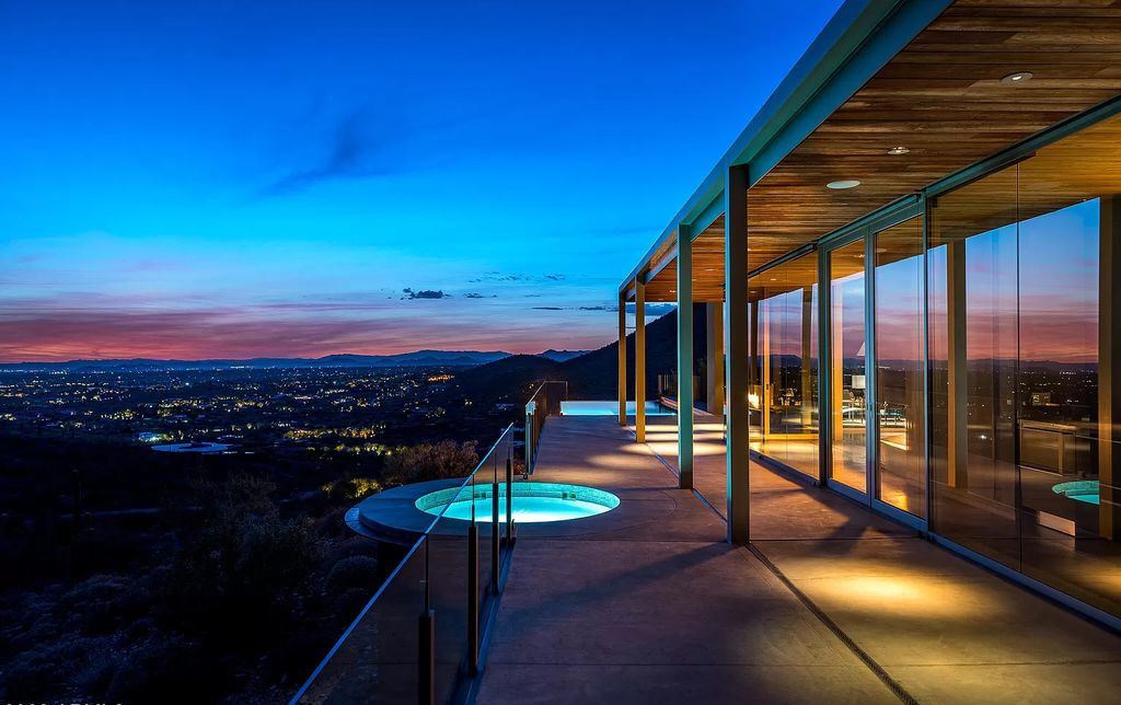 The Home in Scottsdale, one of the most significant contemporary houses in Arizona perched on 13+ commanding hilltop acres, with 360 degree encompassing views of the surrounding McDowell Mountains is now available for sale. This home located at 10500 E Lost Canyon Dr LOT 30, Scottsdale, Arizona