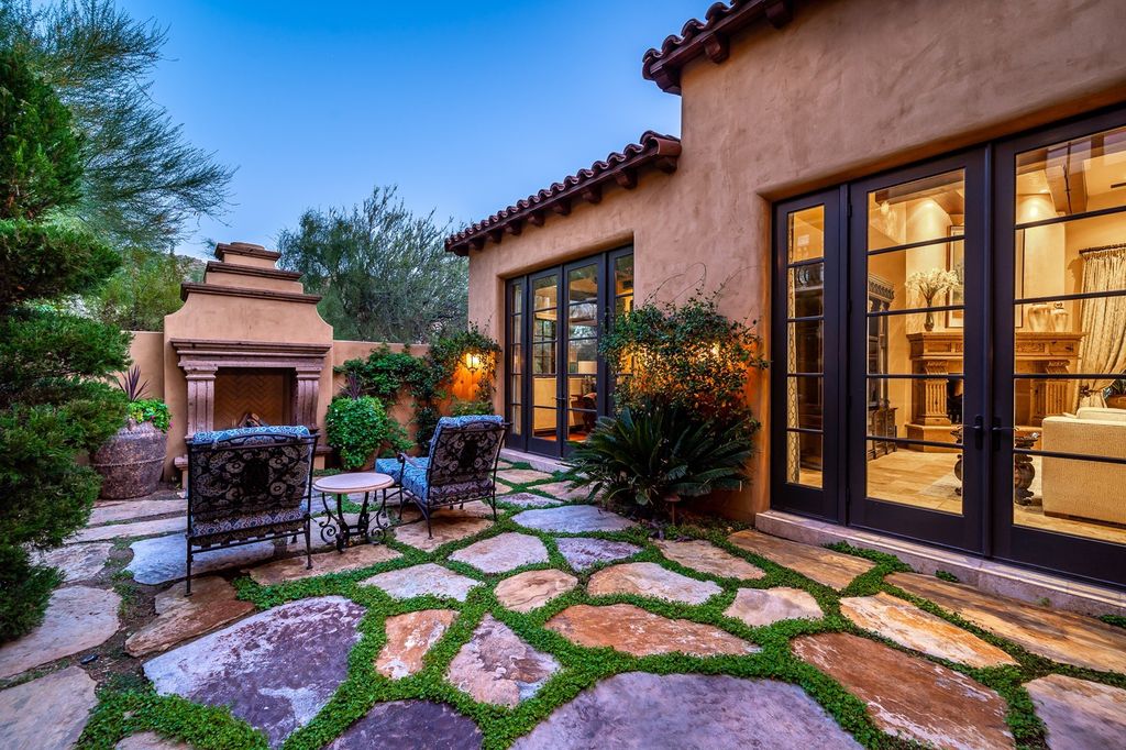 The Home in Scottsdale, an elegant Spanish Colonial Estate with unsurpassed sweeping valley views in the prestigious Upper Canyon neighborhood of Silverleaf offering multiple outdoor living areas is now available for sale. This home located at 11021 E Whistling Wind Way Unit 1801, Scottsdale, Arizona