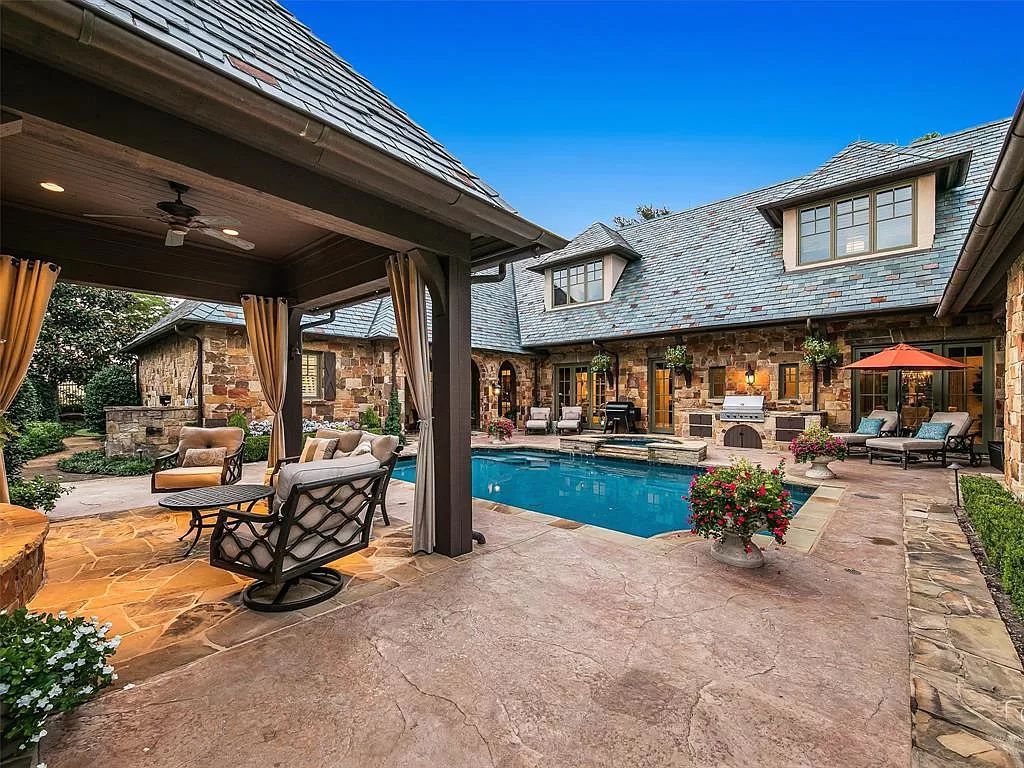 The Home in Westlake, a spectacular updated villa on the 8th Fairway of Vaquero Club Golf Course with designers interior and spectacular courtyard pool area is now available for sale. This home located at 2214 Cedar Elm Ter, Westlake, Texas