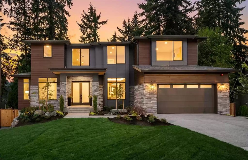 The House in Bellevue is a stunning brand new home with timeless design now available for sale. This home located at 4251 151st Avenue SE, Bellevue, Washington