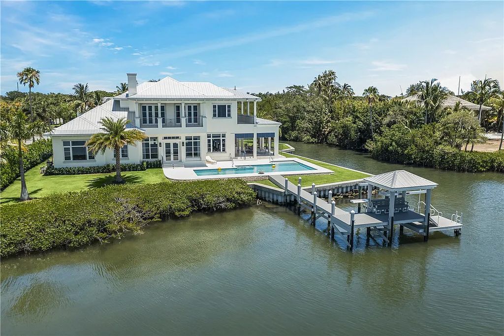 The Home in Vero Beach, a West Indies estate with unparalleled in age, quality, design and location offering amazing, unencumbered sunsets across the river is now available for sale. This house located at 1355 Sunset Point Ln, Vero Beach, Florida