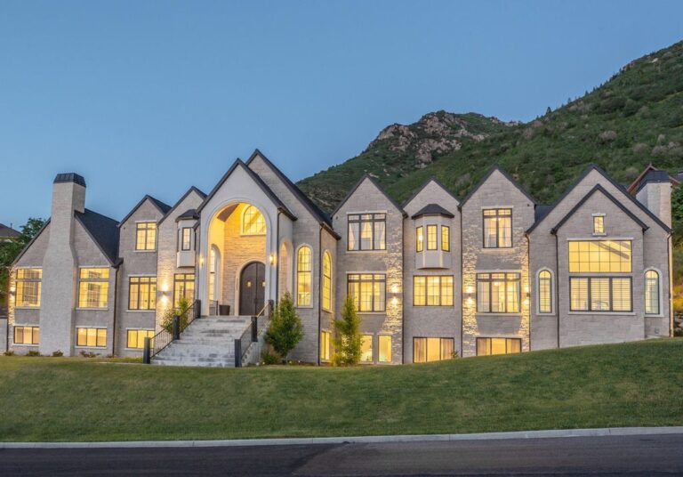 This Stunning $5.9 Million Estate in Sandy offers Unobstructed Mountain and Valley Views High Above The City