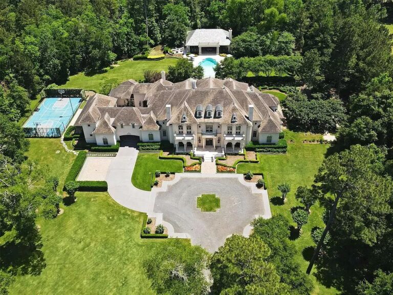 Unique Architectural Design and Exceptional Quality of Materials Created This $6.75 Million Timeless French Style Mansion in Tomball