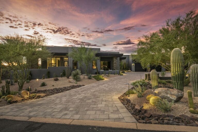 An Exquisite Desert Contemporary Home in Scottsdale defined by Simplicity, Angles, Clean Lines and Organic Materials Seeking $3.5 Million