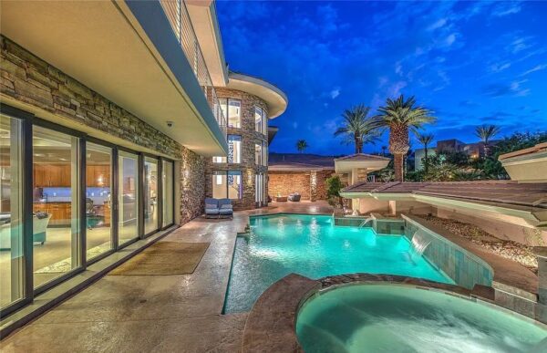 An Iconic Home with Full Strips Views in Henderson Showcases The Height ...