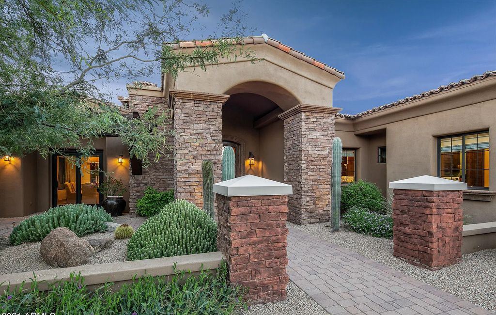 The Home in Scottsdale, a beautiful Santa Barbara style estate has nicely updated with awesome sunset views as well as Black Mountain and the Continental Mountains views is now available for sale. This home located at 37526 N 104th Pl, Scottsdale, Arizona