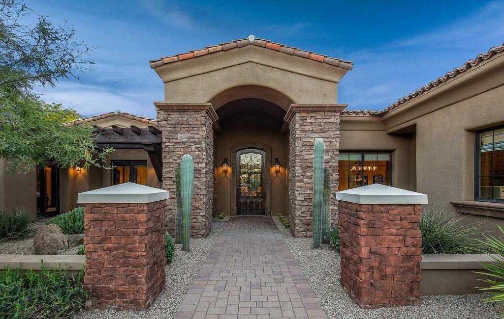 The Home in Scottsdale, a beautiful Santa Barbara style estate has nicely updated with awesome sunset views as well as Black Mountain and the Continental Mountains views is now available for sale. This home located at 37526 N 104th Pl, Scottsdale, Arizona