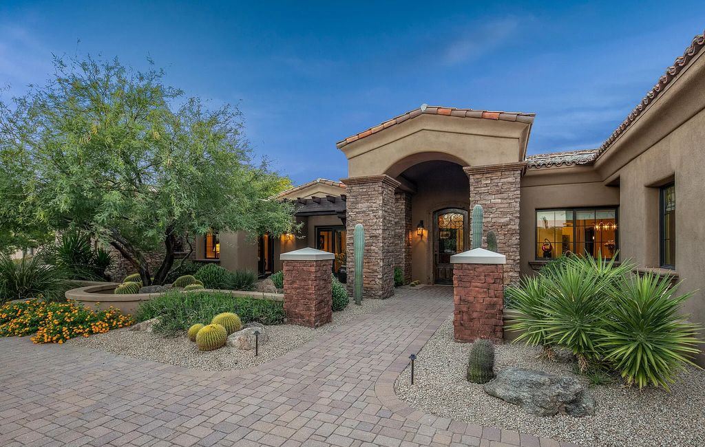 The Home in Scottsdale, a beautiful Santa Barbara style estate has nicely updated with awesome sunset views as well as Black Mountain and the Continental Mountains views is now available for sale. This home located at 37526 N 104th Pl, Scottsdale, Arizona