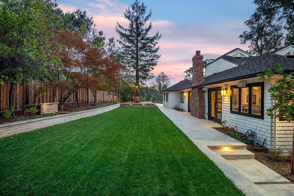 18544 Beck Ave, Monte Sereno, California is a beautifully remodeled house nestled among majestic oak and pine trees with both natural & manicured landscape offers a serene setting and Bay views.