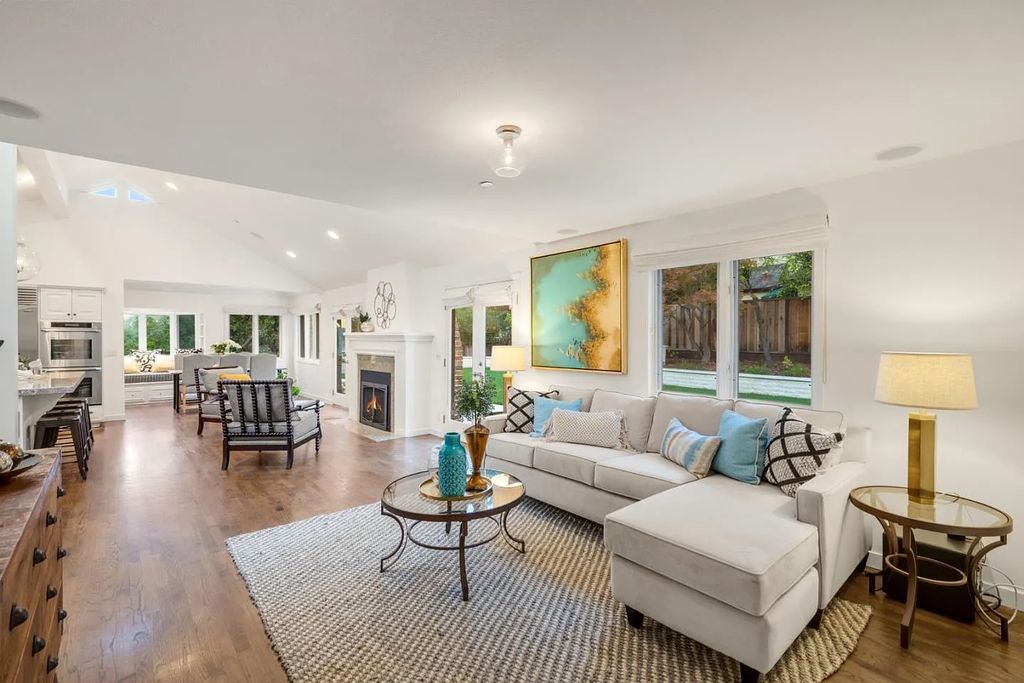 18544 Beck Ave, Monte Sereno, California is a beautifully remodeled house nestled among majestic oak and pine trees with both natural & manicured landscape offers a serene setting and Bay views.