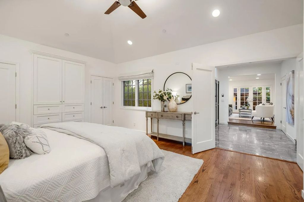 18544 Beck Ave, Monte Sereno, California is a beautifully remodeled house nestled among majestic oak and pine trees with both natural & manicured landscape offers a serene setting and Bay views.