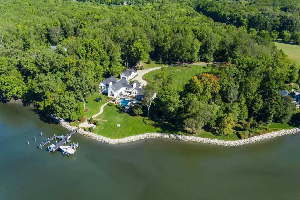 The Estate in Annapolis is curated with premium quality, top of the line materials, combined with the tranquil views, now available for sale. This home located at 1524 Cedar Lane Farm Rd, Annapolis, Maryland