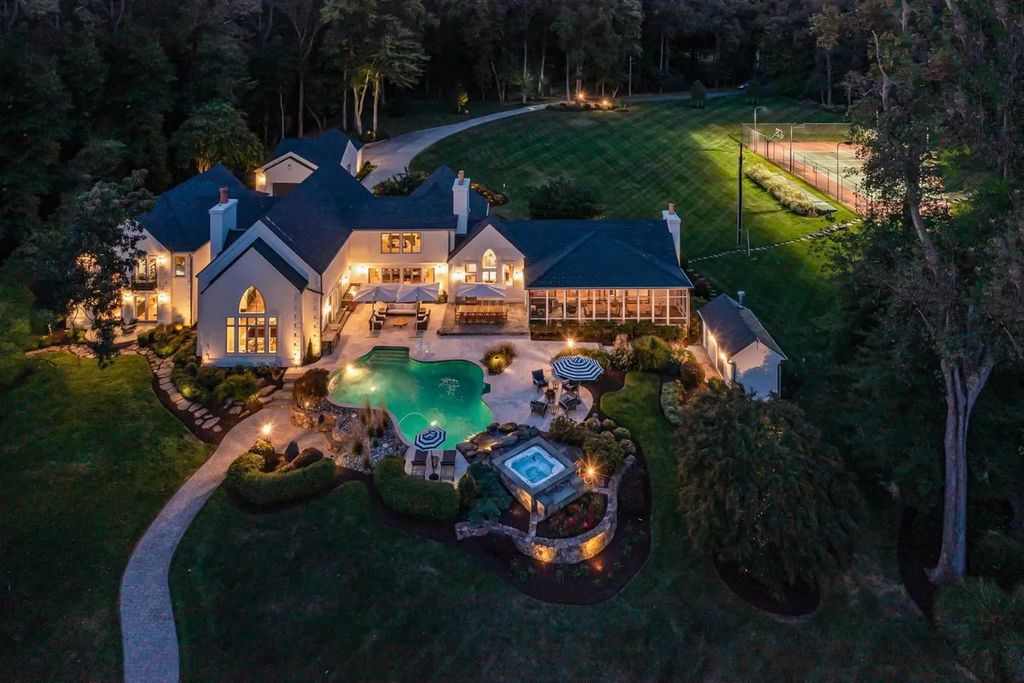 The Estate in Annapolis is curated with premium quality, top of the line materials, combined with the tranquil views, now available for sale. This home located at 1524 Cedar Lane Farm Rd, Annapolis, Maryland