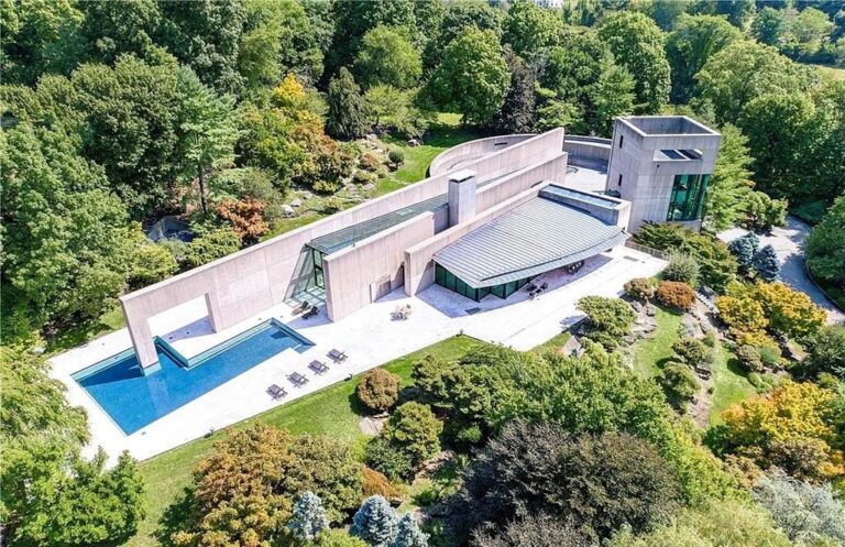 Magnificent Modern Masterpiece Featuring Exceptional Design of Steel, Cement and Glass in Ridgefield, CT Listed at $7.5M