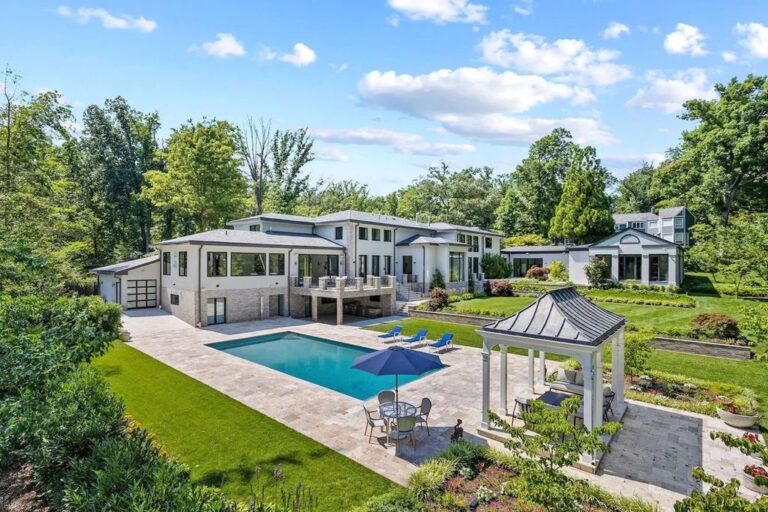 Prominently Positioned Yet Discreetly Tucked Away on a Quiet, This Stunning House Lists for $12.5M in Bethesda