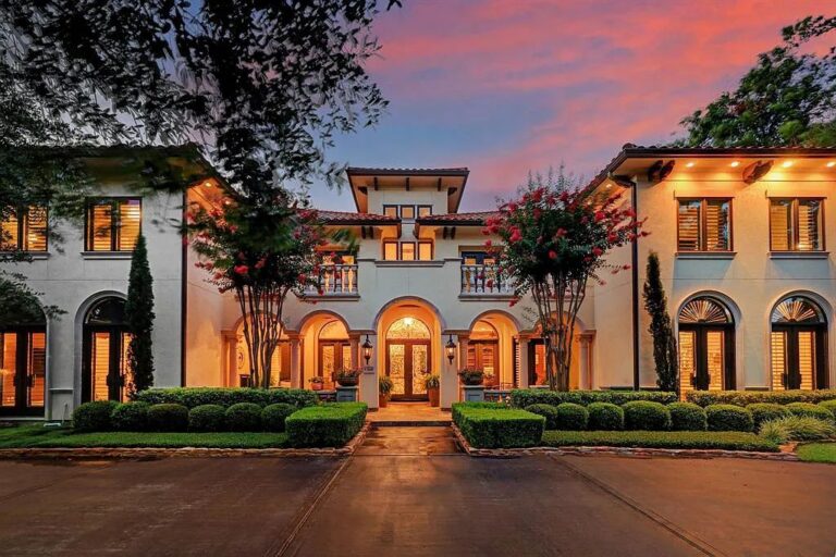 Stunning Mediterranean Villa with Beautifully Landscaped Backyard Asks $3.799 Million in Houston, Texas