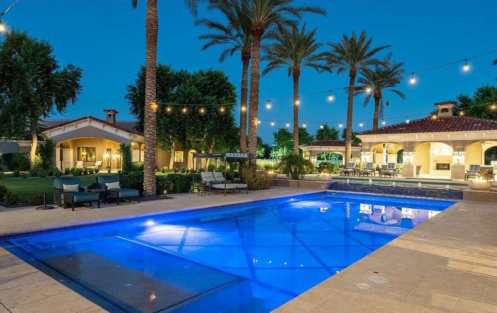 The Estate in Peoria, an absolutely beautiful home on 2.5 acres encompassing a world class resort style pool, water features, hot tub and cabana including fireplace is now available for sale. This home located at 7979 W Expedition Way, Peoria, Arizona