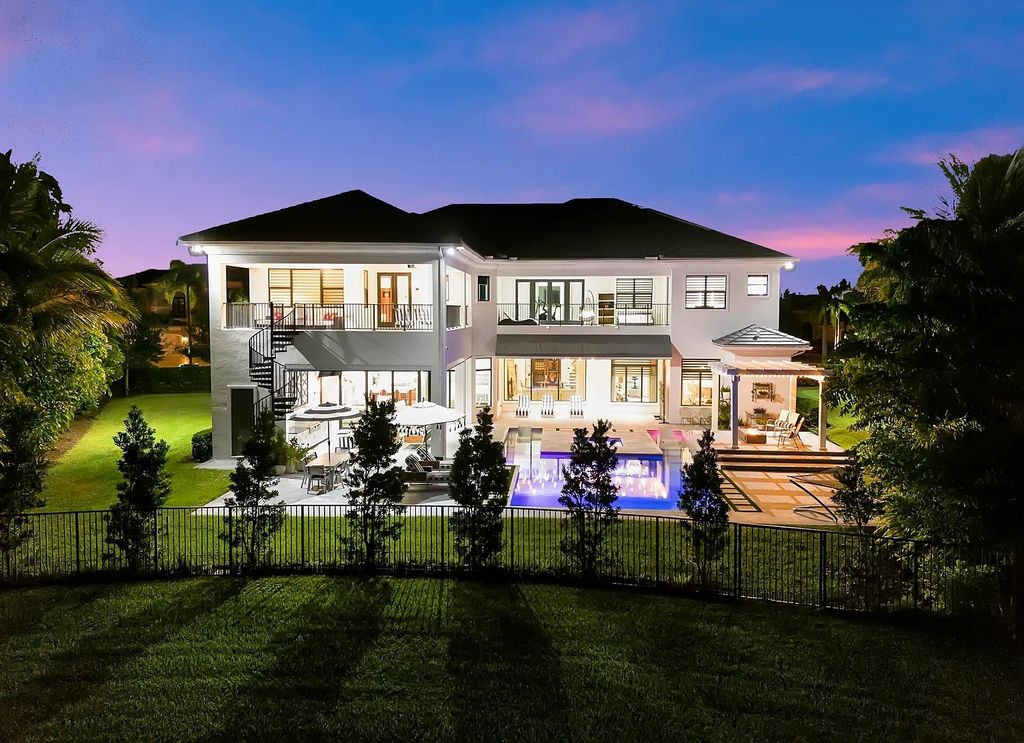 16825 Matisse Drive, Delray Beach, Florida is a beautiful resort style home comes with modern floor plan, winding wood staircase, a media room, wet bar & gaming area, summer kitchen, putting green, retractable doors, and more. 