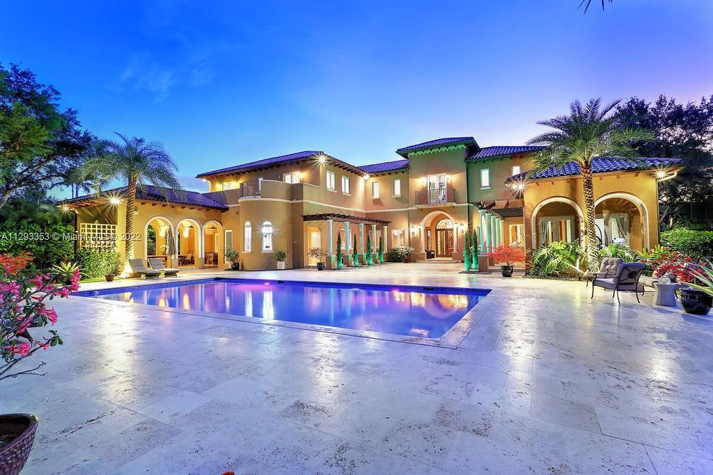 6701 SW 72nd Court, Miami, Florida is a Mediterranean Masterpiece with private electronic gates boasts top-of-the-line finishes and professionally designed landscaping perfect for entertaining.