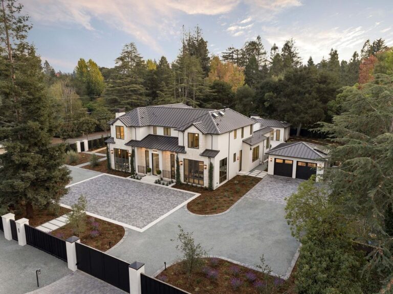 For Sale at $17 Million, This New Modern Chateau is Ideal for Elegant Entertaining in A Resort Like Setting in Atherton, California