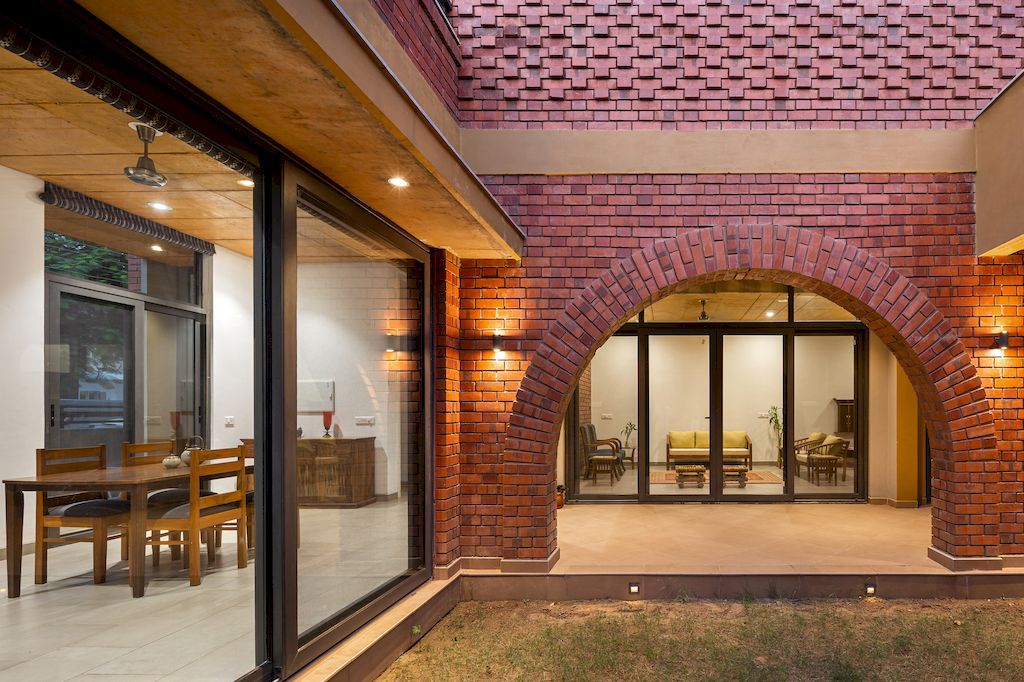 Ishtika Aalaya Residence, Chic Brick House by Studio Built Environment