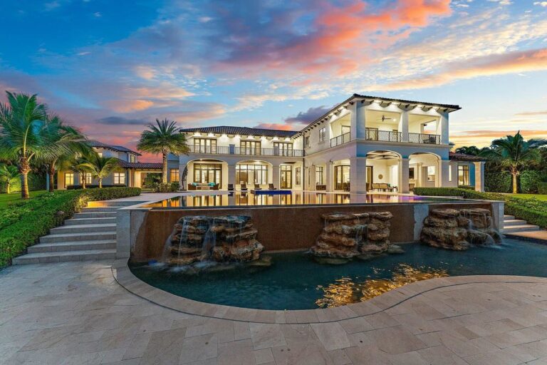 Just Listed for $32 Million, This Palatial Villa Real with over 12,000 SF of Breathtaking Living Space Sited on The Largest Assemblage of Waterfront Land in Jupiter, Florida