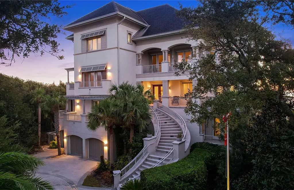 27 Ocean Club Drive, Fernandina Beach, Florida is an extraordinary oceanfront home is located on Ocean Club Drive, one of the most prestigious streets in NE Florida capturing spectacular views of the Atlantic Ocean.