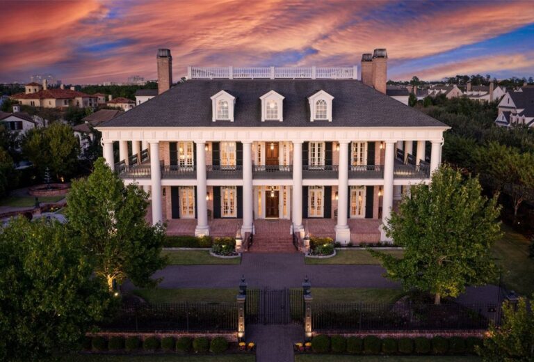 Listed at 6.5 Million, This French Colonial Home in The Woodlands