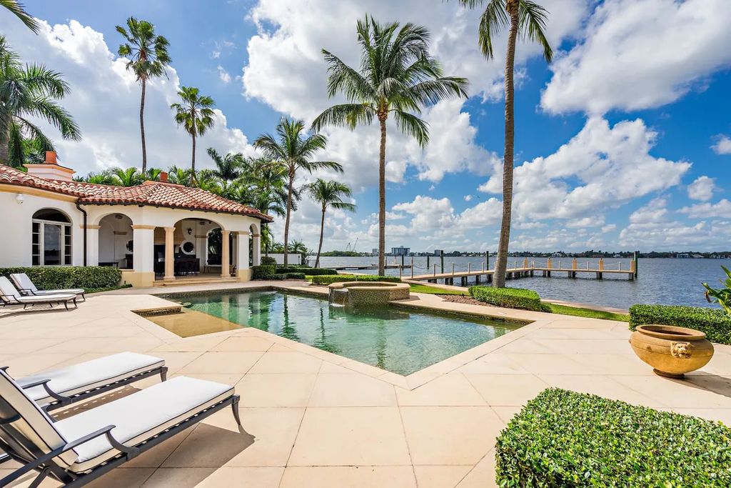 10 Via Vizcaya, Palm Beach, Florida is a magnificent direct lakefront Mediterranean estate meticulously built with numerous custom details, located in the exclusive Estate Section of Palm Beach with commanding Intracoastal views.