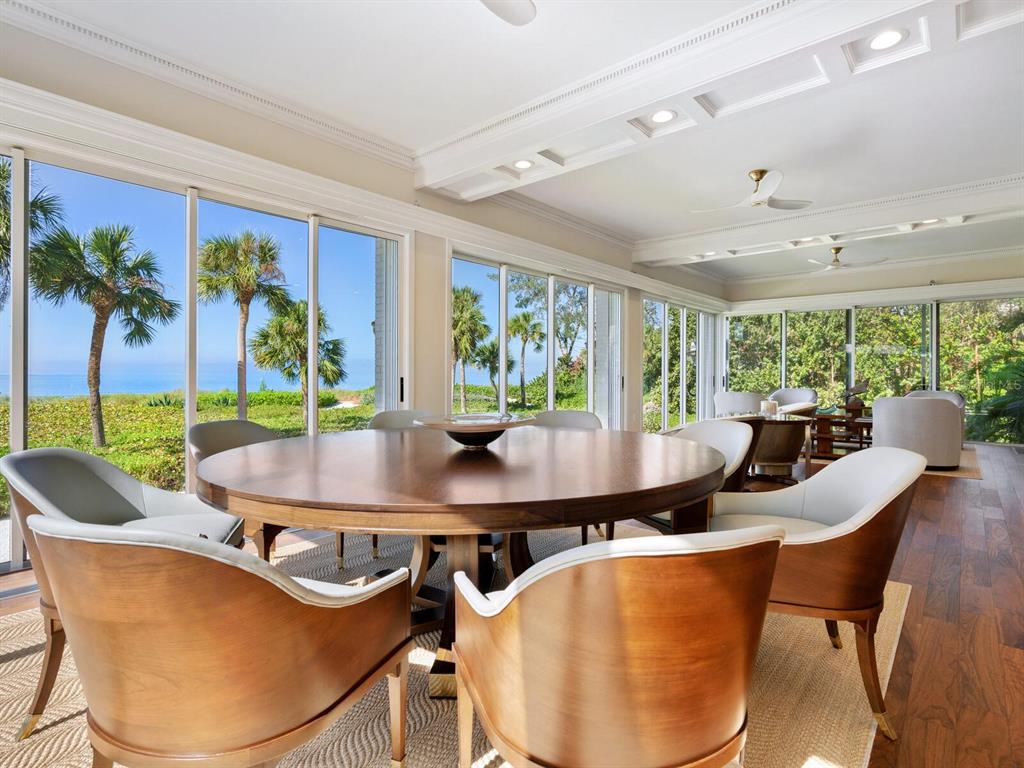8218 Sanderling Rd, Sarasota, Florida is a private resort-like compound with over 300 feet of direct beachfront rests on over 4-acres between the tranquil blue Gulf of Mexico waters and the quiet banks of Heron Lagoon in the Sanderling Club.