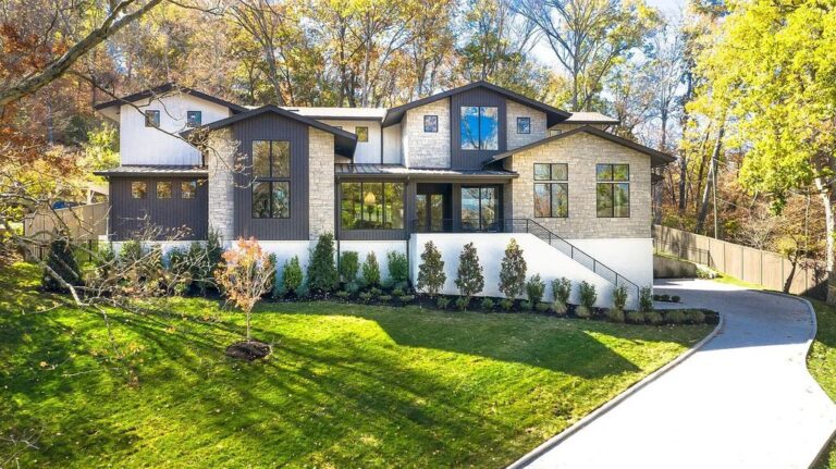 Sitting on a Heavily Wooded Lot with a Gorgeous View, Stunning Soft Contemporary House in Nashville, TN