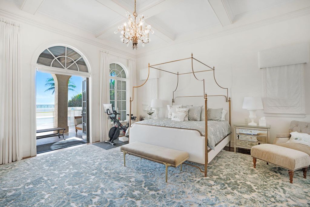 1110 S Ocean Boulevard, Manalapan, Florida is a one-of a kind estate with 150 feet of ocean and Intracoastal frontage perfect for entertaining with features in rich details, intricate millwork, and sophisticated finishes.