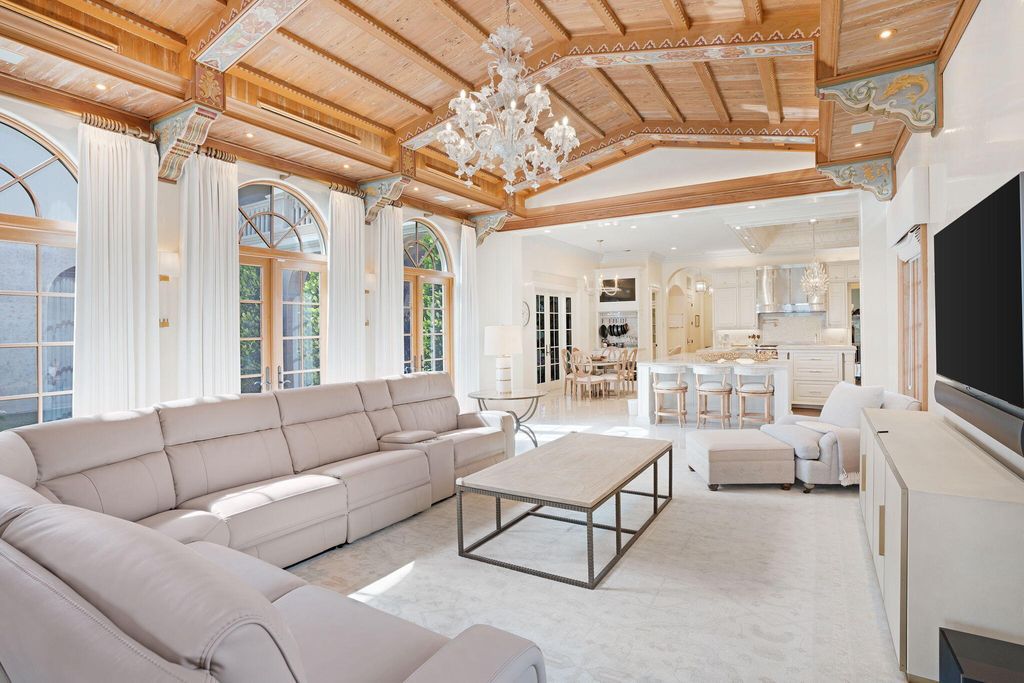 1110 S Ocean Boulevard, Manalapan, Florida is a one-of a kind estate with 150 feet of ocean and Intracoastal frontage perfect for entertaining with features in rich details, intricate millwork, and sophisticated finishes.