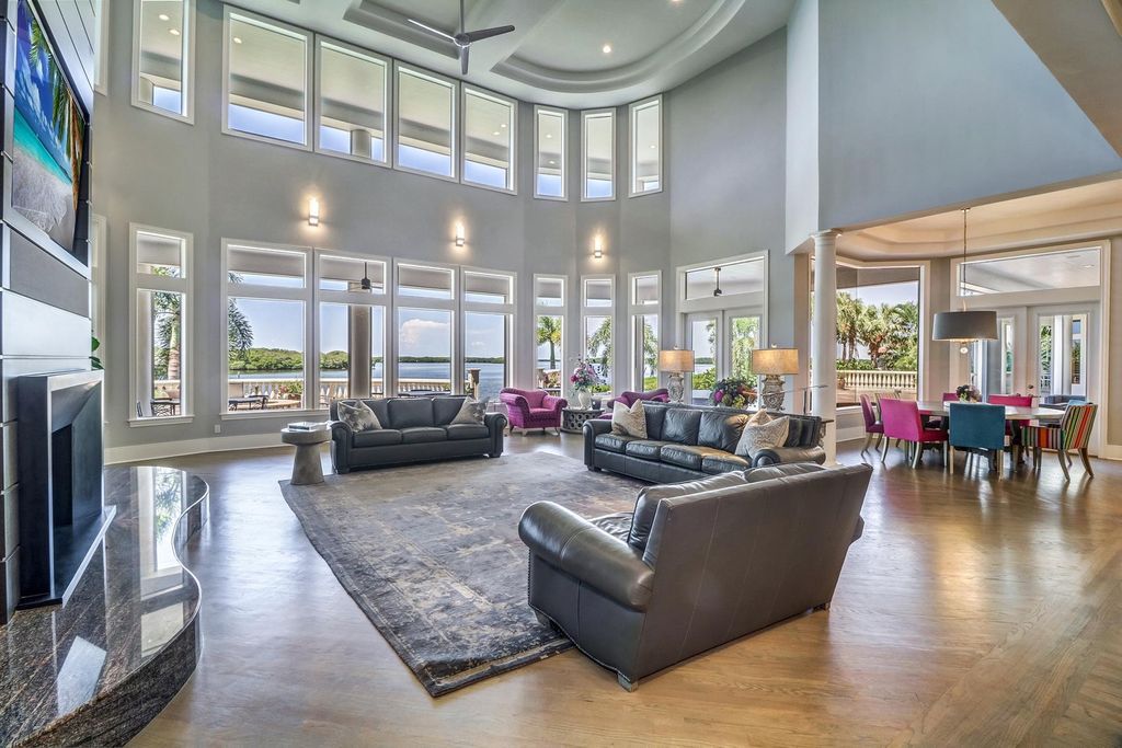 2131 Oceanview Drive, Tierra Verde, Florida is a resort-class estate with 276 feet of beautiful water on the Gulf of Mexico in the Westhore neighborhood, sits on manicured gated and recently fenced grounds with mature palms and landscaping.