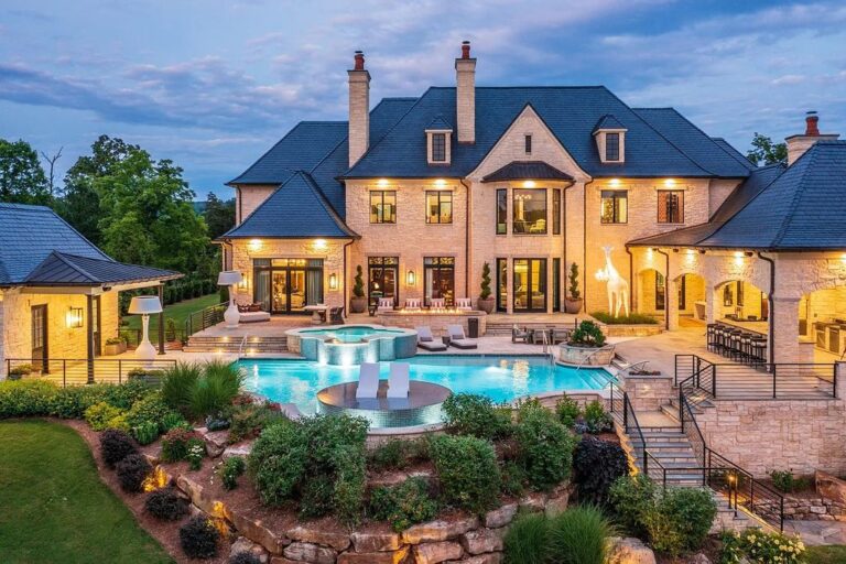 This Home in Ooltewah, TN Boasts over 11,000 SF of Meticulously Designed Interiors and Equally Impressive Resort Style Exterior Spaces