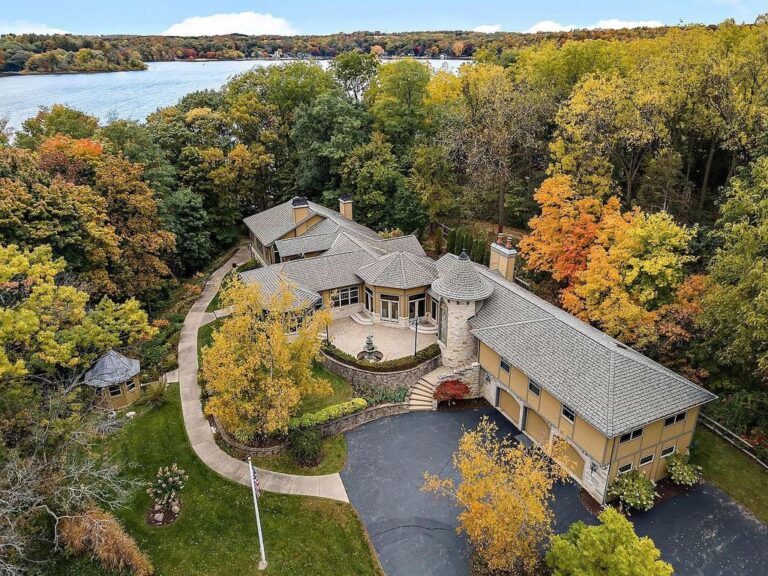 This Beautiful Custom, High Energy Efficient Home Located on Pleasant Lake, East Troy, WI Listing for $2.3M